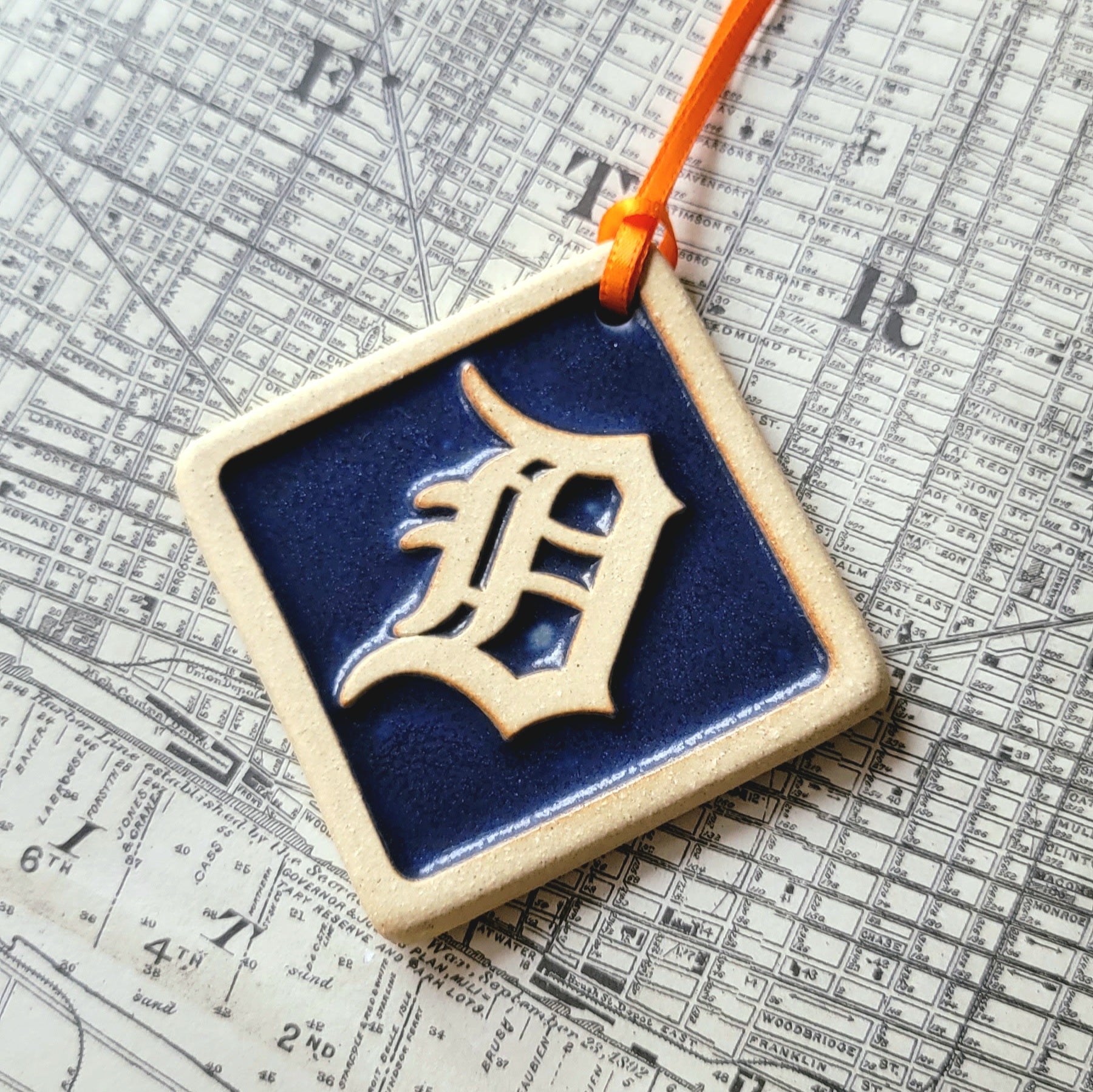 Tigers Old English D Ornament