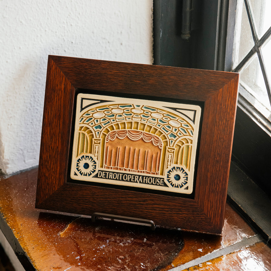 Framed Detroit Opera House Postcard Tile