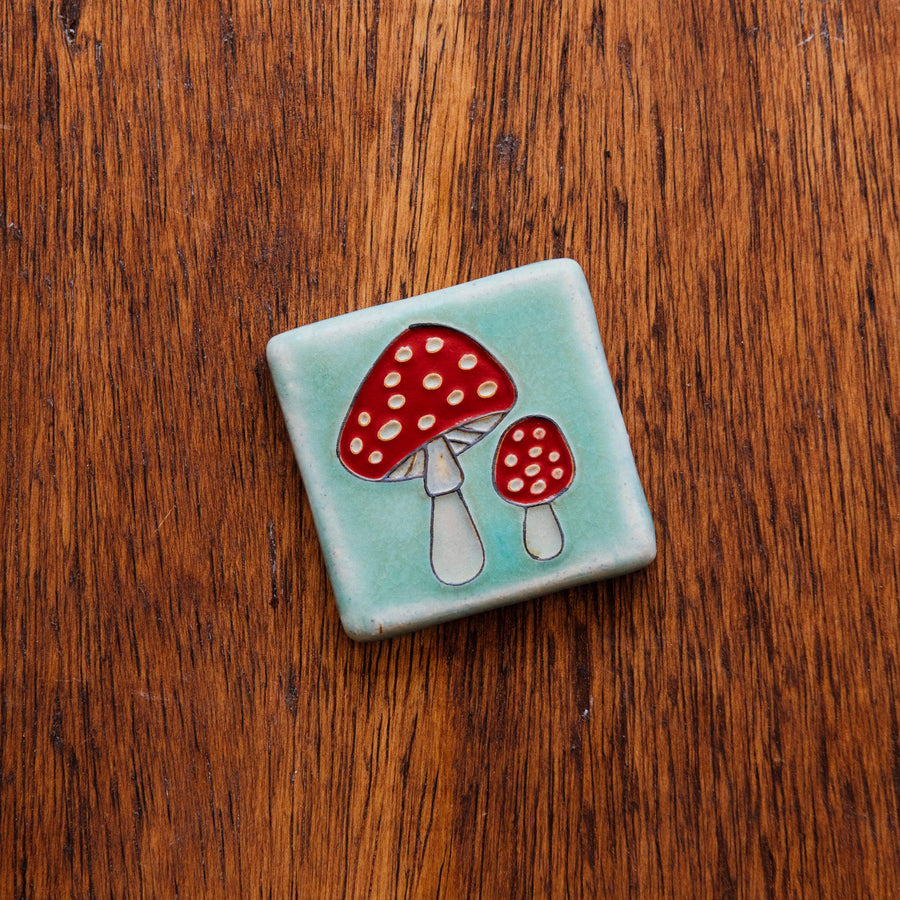 Amanita Mushroom Tile | Hand-Painted