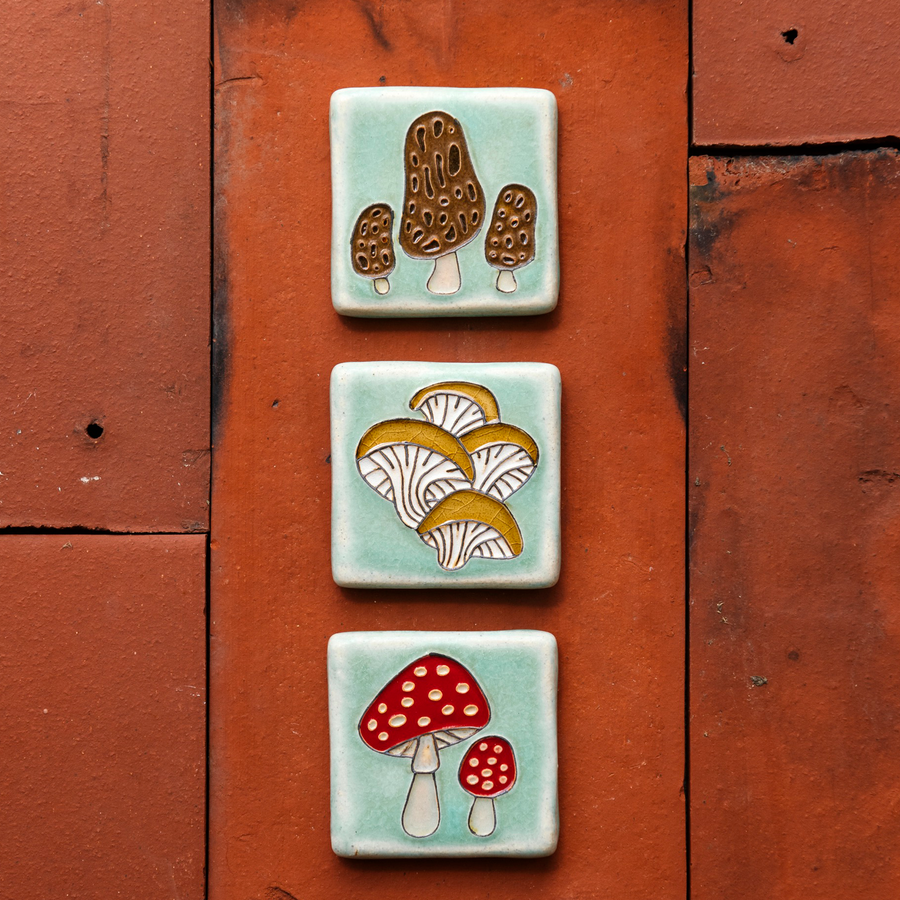 Morel Mushroom Tile | Hand-Painted