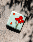 Hand-Painted Cactus Flower Tile