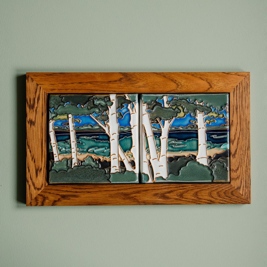 Framed Birch Landscape Diptych