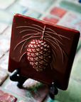 6x6 Pinecone Tile | Winterberry