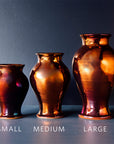 A chart highlights the difference between the small, medium, and large classic vases. Each piece is 2 to 4 inches taller than the vase below it.