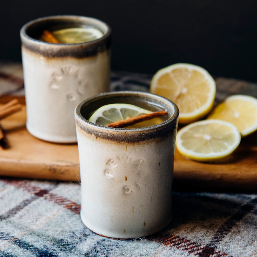 Two Rocks Cups feature the Birch glaze - this set has more pronounced speckling caused by iron in the glaze.