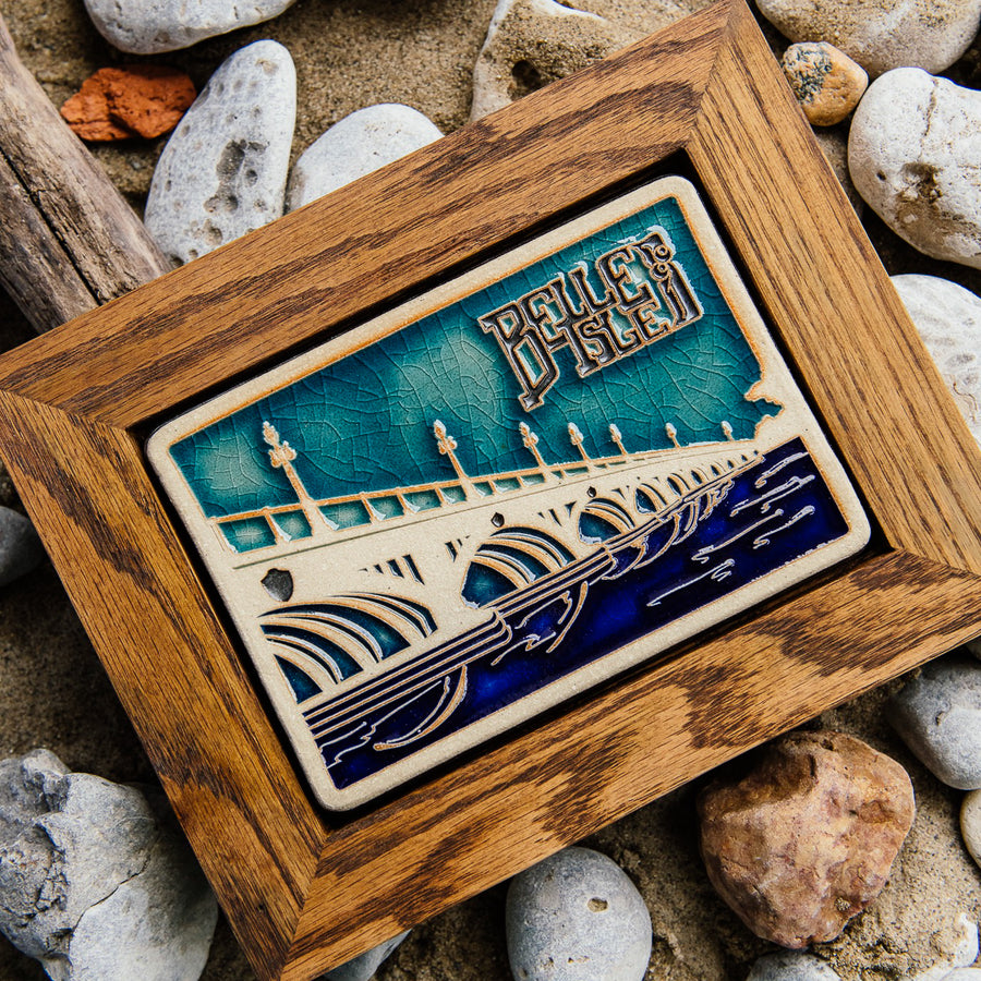 Framed Belle Isle Bridge Postcard Tile