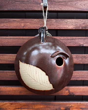 Black Cat Pottery | Leaf Pod Birdhouse