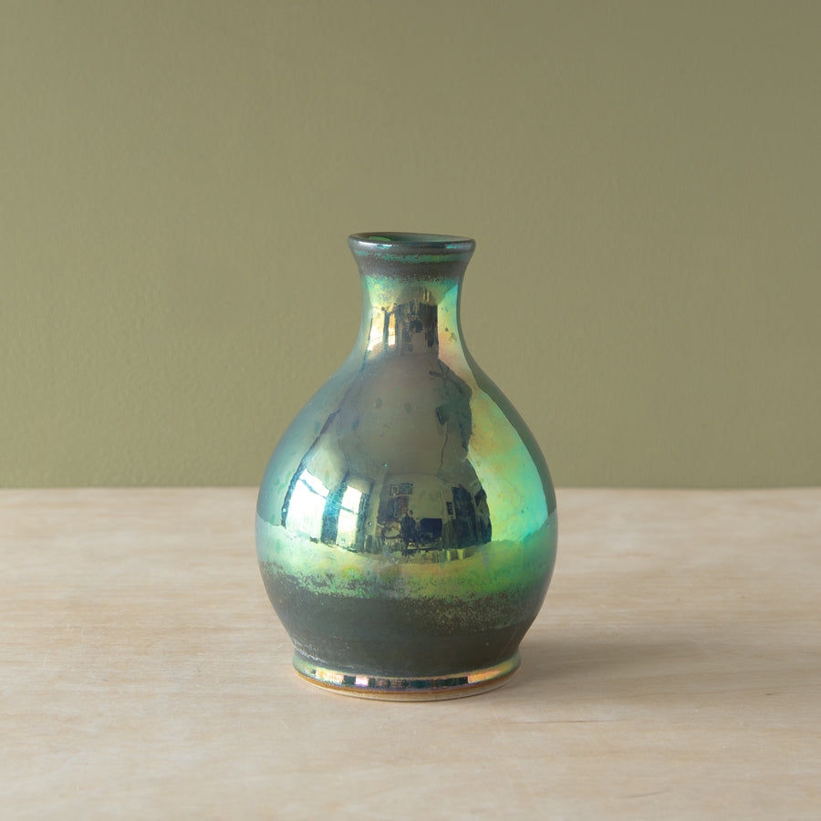 Classic Bud Vase | Matte Green Iridescent