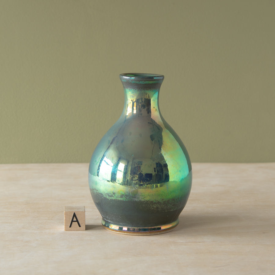 Classic Bud Vase | Matte Green Iridescent