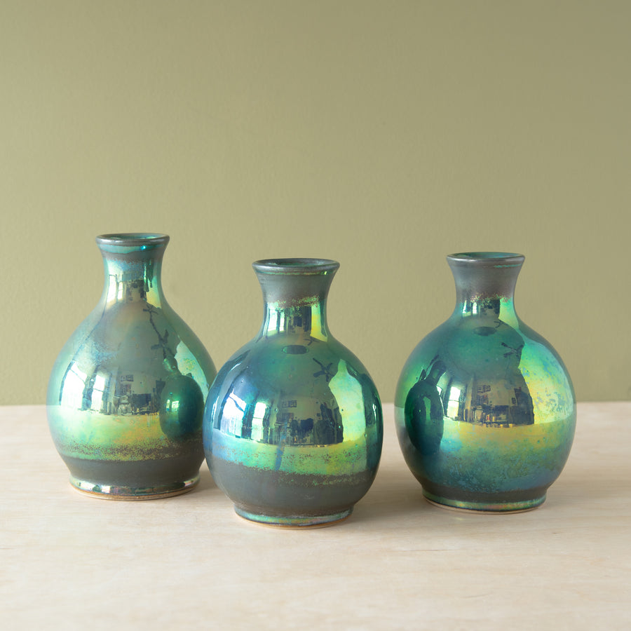 Classic Bud Vase | Matte Green Iridescent