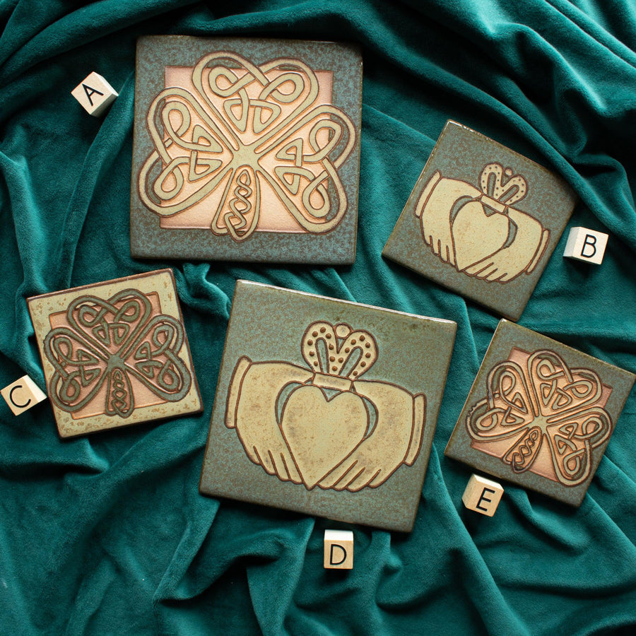 Earthen Craft Pottery | Shamrock + Claddagh Tiles