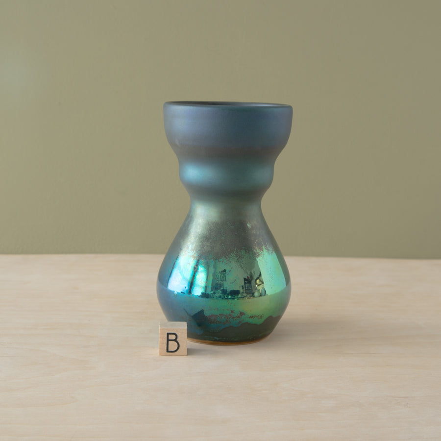 Mezza Vases | Matte Green Iridescent