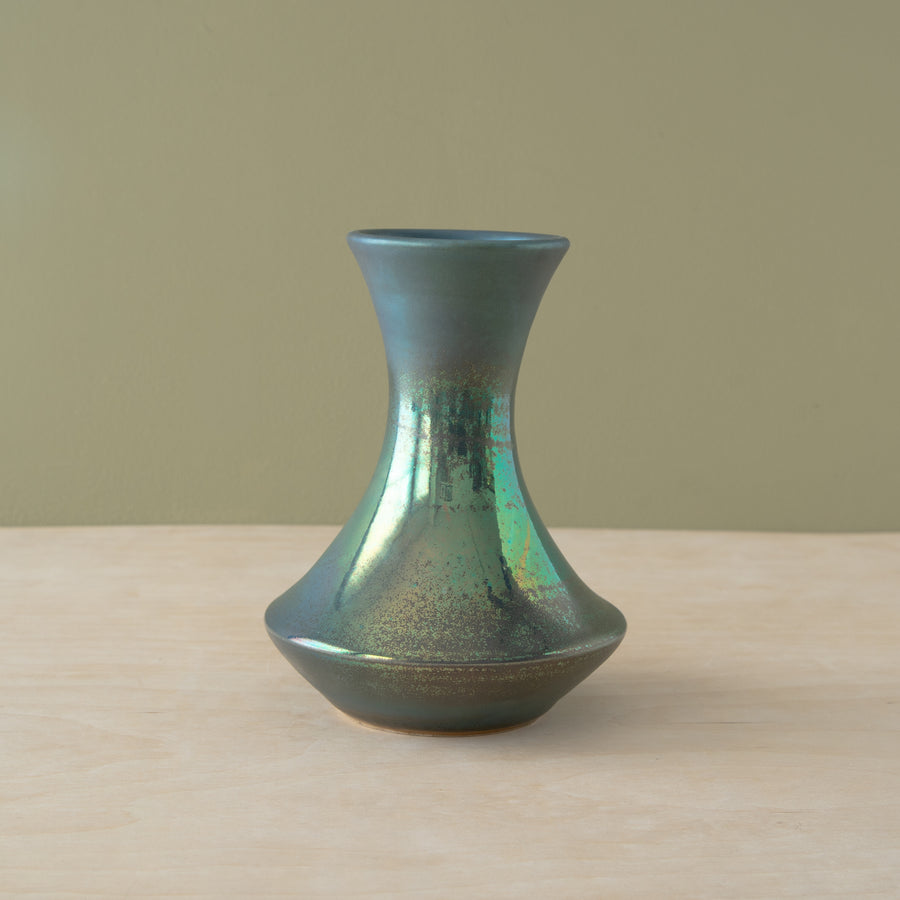 Mezza Vases | Matte Green Iridescent