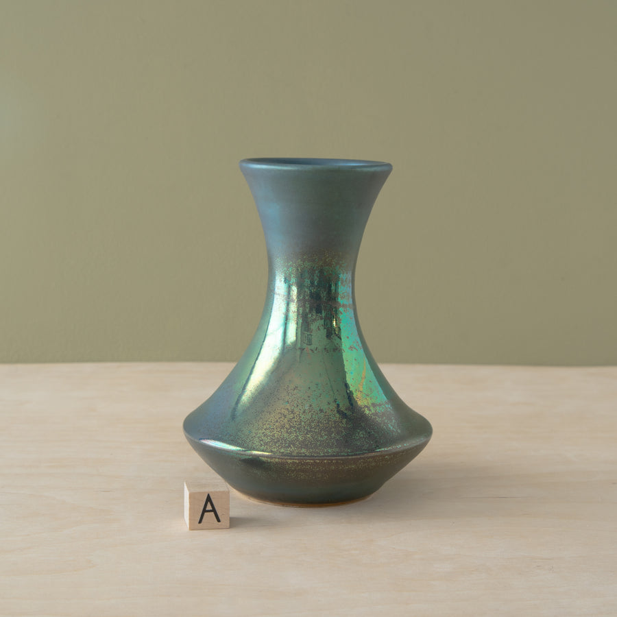 Mezza Vases | Matte Green Iridescent