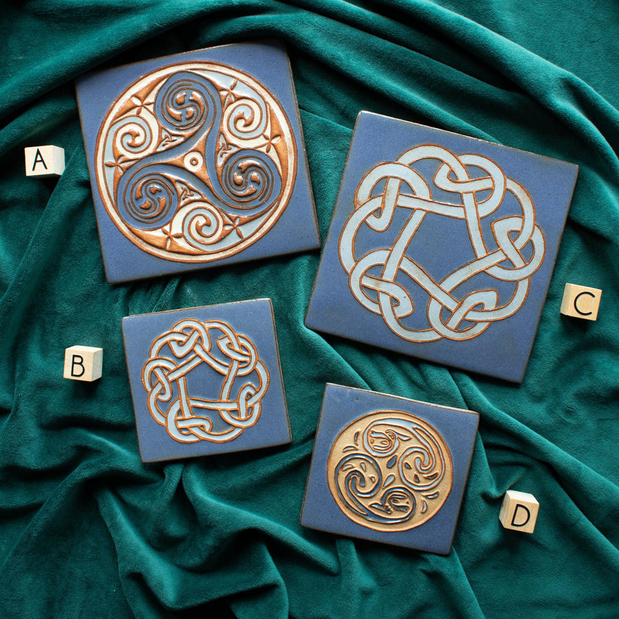 Earthen Craft Pottery | Blue Celtic Knot Collection