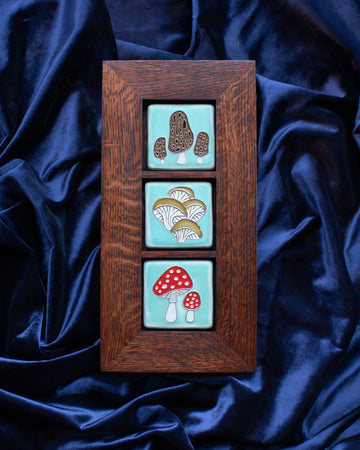 Hand-Painted Mushroom Triptych