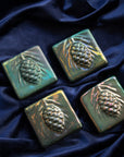 Pinecone Tile | Matte Green Iridescent