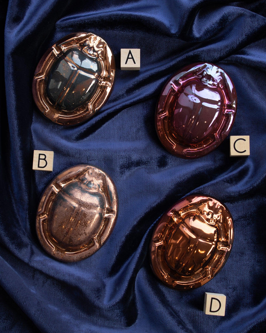 Limited Edition Scarab Paperweights | Copper Iridescent