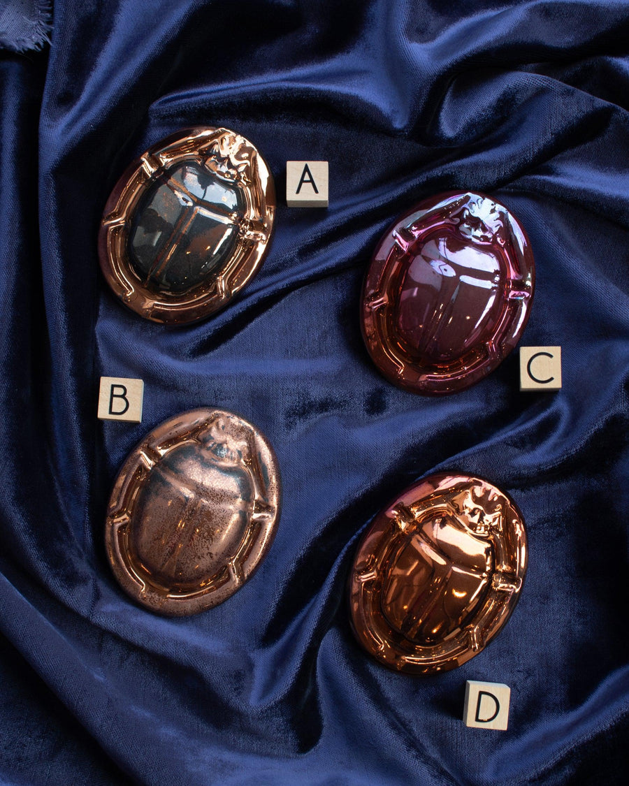 Limited Edition Scarab Paperweights | Copper Iridescent