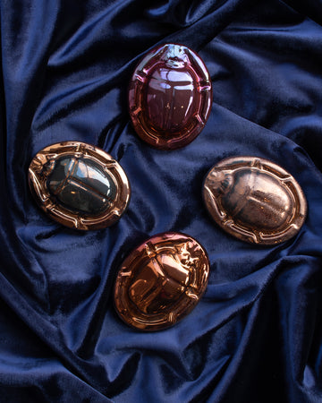 Limited Edition Scarab Paperweights | Copper Iridescent