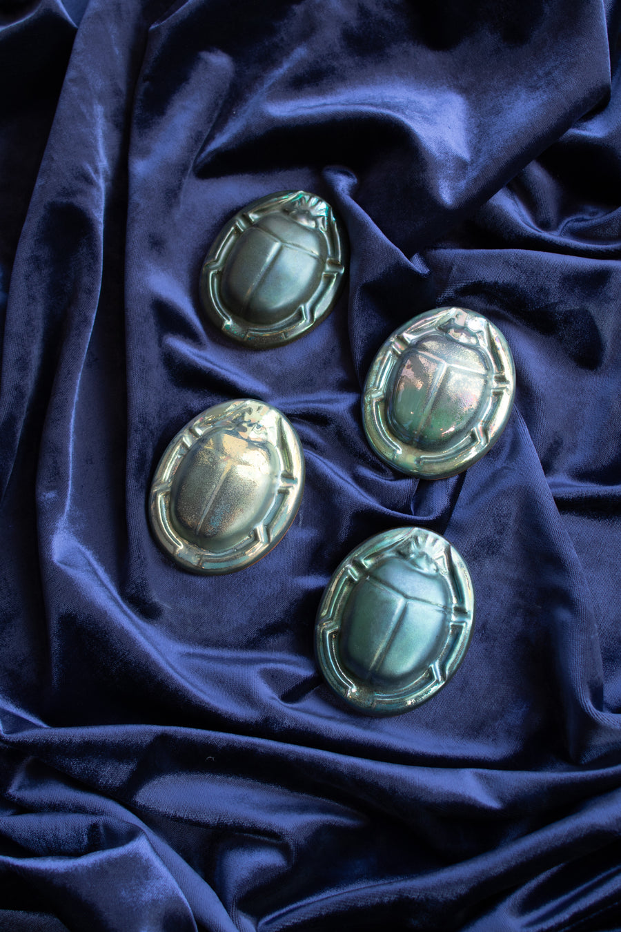 Limited Edition Scarab Paperweights | Matte Green Iridescent