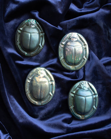 Limited Edition Scarab Paperweights | Matte Green Iridescent