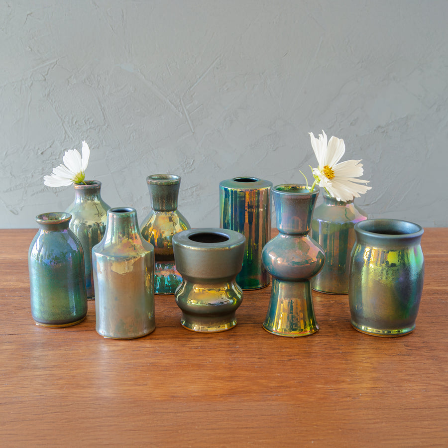 Matte Green Iridescent Petite Vase